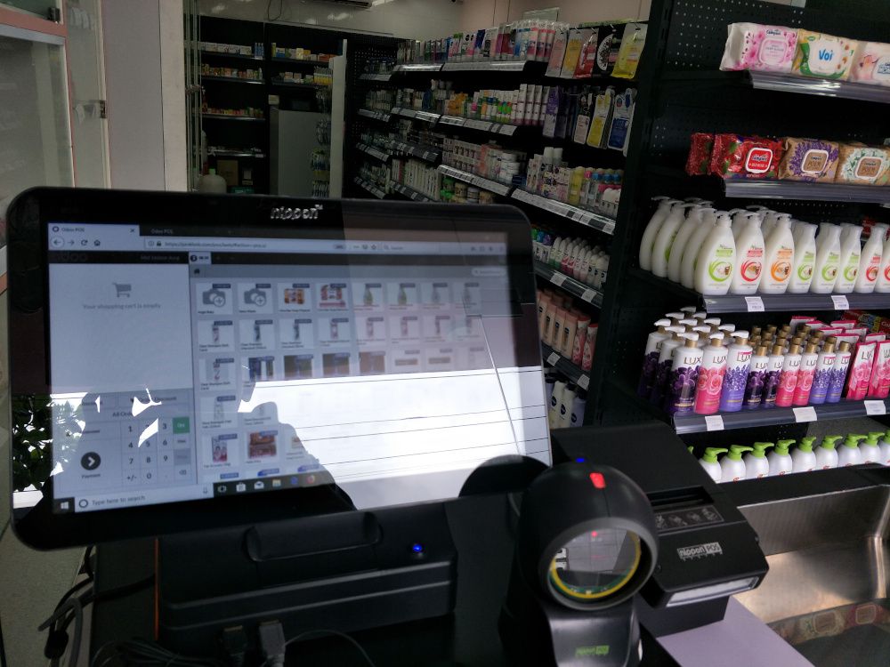 POS setup at Pink H&B shop