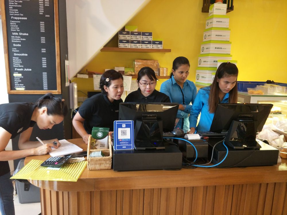 POS setup at Pink Kudos shop